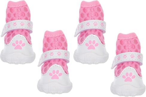 أحذية للكلاب والجوارب غير قابلة للانزلاق شبكة قابلة للتنفس مقاس صغير حماة مخالب الورد للأنشطة الخارجية للرصيف الساخن الجراء in Kuwait