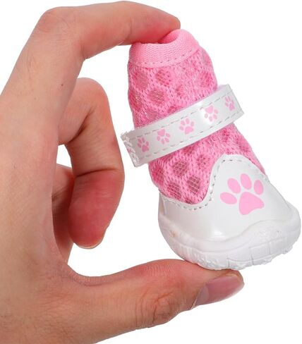 أحذية للكلاب والجوارب غير قابلة للانزلاق شبكة قابلة للتنفس مقاس صغير حماة مخالب الورد للأنشطة الخارجية للرصيف الساخن الجراء in Kuwait