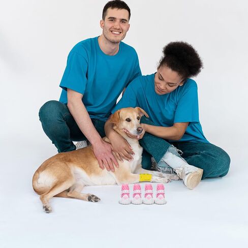 أحذية للكلاب والجوارب غير قابلة للانزلاق شبكة قابلة للتنفس مقاس صغير حماة مخالب الورد للأنشطة الخارجية للرصيف الساخن الجراء in Kuwait