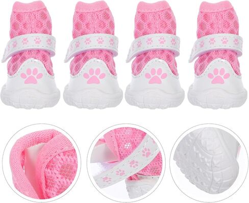 أحذية للكلاب والجوارب غير قابلة للانزلاق شبكة قابلة للتنفس مقاس صغير حماة مخالب الورد للأنشطة الخارجية للرصيف الساخن الجراء in Kuwait