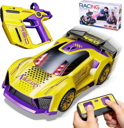 Remote Control Car with Shooting Game, 3 IN 1 Parent-Child Drift RC Car 2.4GHz Stunt Toys with Infrared Gun, Christmas Birthday Gifts for 3 4 5 6 7 8 9 10 Year Old Kids Boys Girls Age 4-7 8-12 (Red) in Saudi Arabia