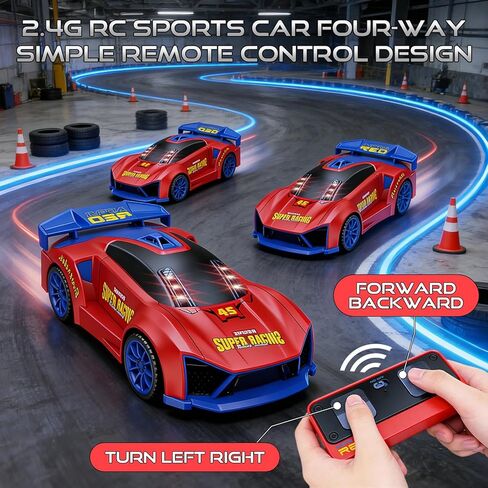 Remote Control Car with Shooting Game, 3 IN 1 Parent-Child Drift RC Car 2.4GHz Stunt Toys with Infrared Gun, Christmas Birthday Gifts for 3 4 5 6 7 8 9 10 Year Old Kids Boys Girls Age 4-7 8-12 (Red) in Saudi Arabia