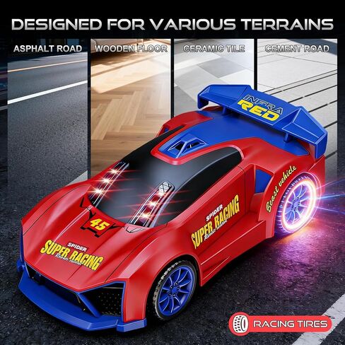 Remote Control Car with Shooting Game, 3 IN 1 Parent-Child Drift RC Car 2.4GHz Stunt Toys with Infrared Gun, Christmas Birthday Gifts for 3 4 5 6 7 8 9 10 Year Old Kids Boys Girls Age 4-7 8-12 (Red) in Saudi Arabia