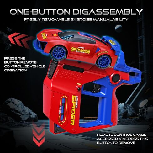Remote Control Car with Shooting Game, 3 IN 1 Parent-Child Drift RC Car 2.4GHz Stunt Toys with Infrared Gun, Christmas Birthday Gifts for 3 4 5 6 7 8 9 10 Year Old Kids Boys Girls Age 4-7 8-12 (Red) in Saudi Arabia