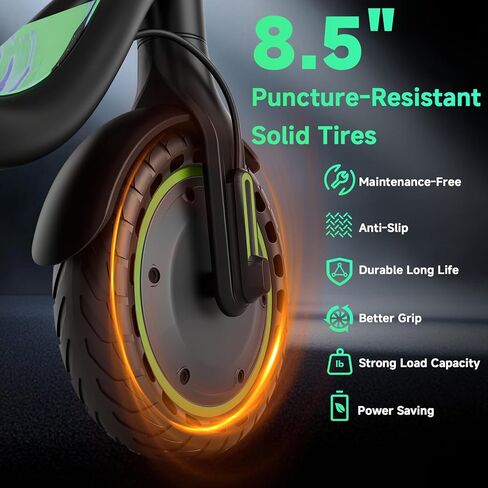 VOLPAM Electric Scooter Adult, 19 MPH & 15 Miles Range, 350W Motor, 8.5" Solid Tires, Lightwight Foldable E Scooter for Adults & Teens, with App Control, Curise Control, Dual Braking in Kuwait