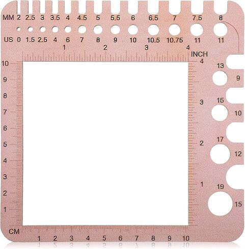 Wooden Knitting Needle Gauge Measuring Crochet Tool Gauge Measuring Tool Ruler Needle Sizer Stitch Counter Spinner Yarn Knitting Accessories for Craft in Saudi Arabia