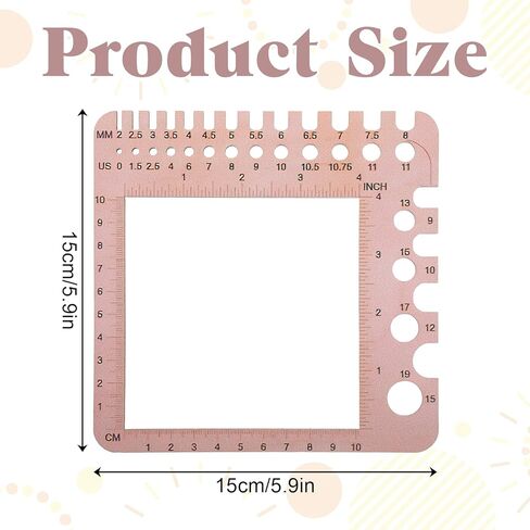 Wooden Knitting Needle Gauge Measuring Crochet Tool Gauge Measuring Tool Ruler Needle Sizer Stitch Counter Spinner Yarn Knitting Accessories for Craft in Saudi Arabia