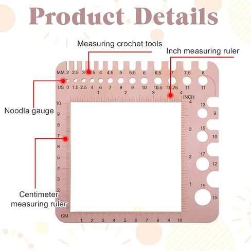 Wooden Knitting Needle Gauge Measuring Crochet Tool Gauge Measuring Tool Ruler Needle Sizer Stitch Counter Spinner Yarn Knitting Accessories for Craft in Saudi Arabia