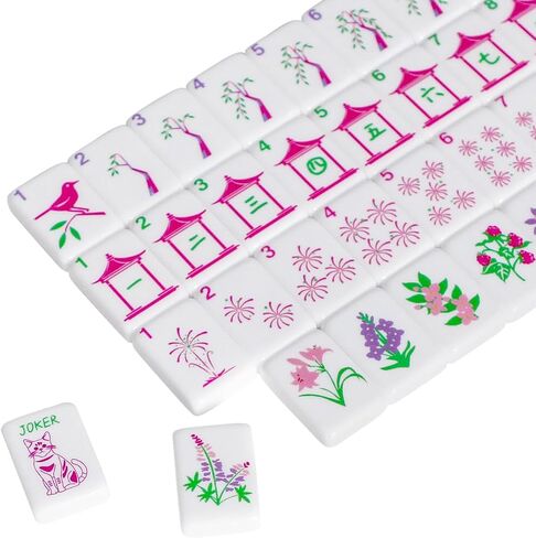 Mini Mahjong Tiles Set, American Mahjong Game Set with 160 0.96in Acrylic Tiles, 4 Racks and a Carrying Bag, Mahjong Accessories in Saudi Arabia