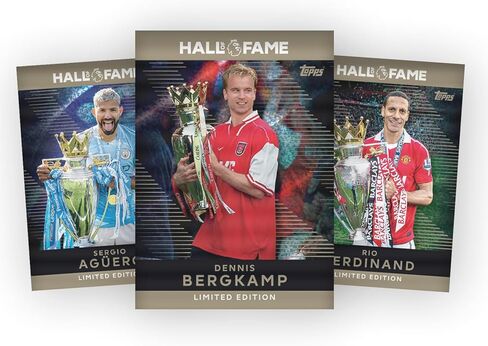Topps Premier League 2026 - الإصدار الأول - Hall of Fame Super Tin #2. تحتوي على 50 بطاقة بالإضافة إلى 3 بطاقات Hall of Fame LE. in Kuwait