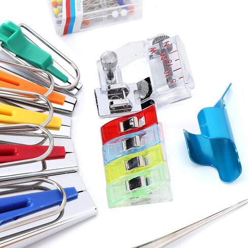 القماش شريط حماية الأطراف صناع دليل DIY قطعة قدم الضغط في ماكينة الخياطة ملزمة الخياطة كليب اللحف أداة مجموعة الملحقات المهنية للاستخدام in Saudi Arabia