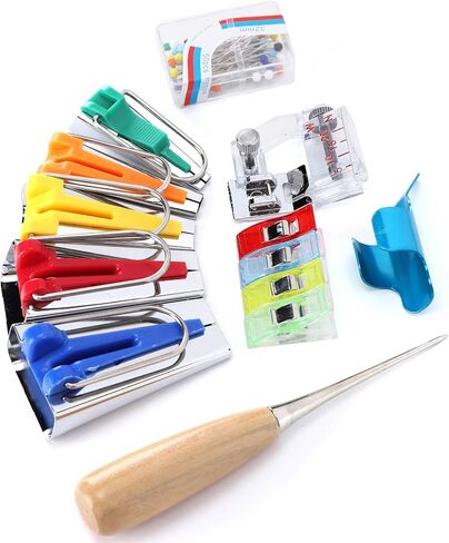القماش شريط حماية الأطراف صناع دليل DIY قطعة قدم الضغط في ماكينة الخياطة ملزمة الخياطة كليب اللحف أداة مجموعة الملحقات المهنية للاستخدام in Saudi Arabia