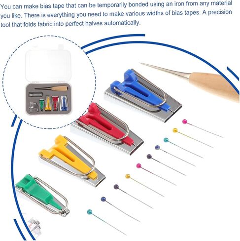 OHPHCALL Bias Tape Maker Quilting Sewing Set Tape Bias Maker Binding Foot Awl Pin Set for Adults in Saudi Arabia