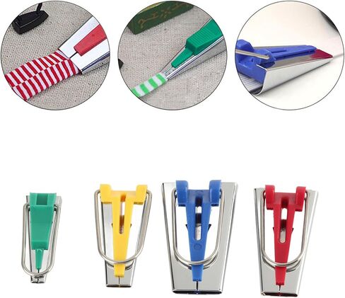 4PCS Bias Tape Maker 6mm 12mm 18mm 25mm Fabric Sewing Quilting Bias Binding Maker, Bias Tape Maker Bias Tape Maker Set Quilt Binding Tool Binding Tool in Saudi Arabia