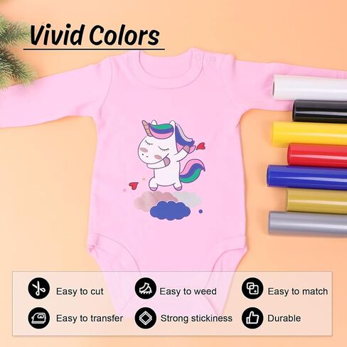 HTV Vinyl Rolls Heat Transfer Vinyl - 12" x 5ft White HTV Vinyl for Shirts, Iron on Vinyl for All Cutter Machine - Easy to Cut & Weed for Heat Vinyl Design (White) in Saudi Arabia