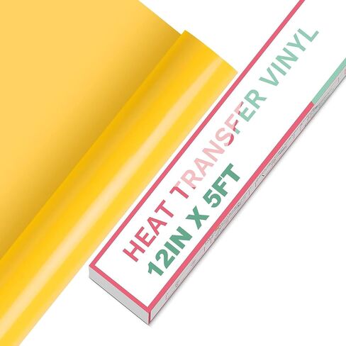 HTV Vinyl Rolls Heat Transfer Vinyl - 12" x 5ft White HTV Vinyl for Shirts, Iron on Vinyl for All Cutter Machine - Easy to Cut & Weed for Heat Vinyl Design (White) in Saudi Arabia