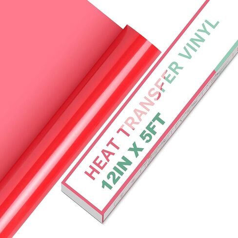 HTV Vinyl Rolls Heat Transfer Vinyl - 12" x 5ft White HTV Vinyl for Shirts, Iron on Vinyl for All Cutter Machine - Easy to Cut & Weed for Heat Vinyl Design (White) in Saudi Arabia