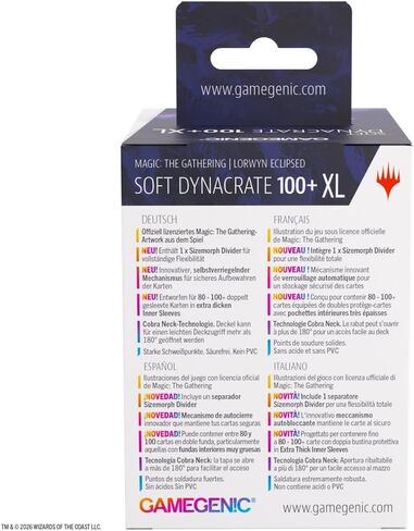Gamegenic Magic: The Gathering Lorwyn Eclipsed SOFT DYNACRATE 100+ XL - Ashling، Rekindled/Ashling، تصميم Rimebound، مقسم Sizemorph مرن لأكثر من 80-100 بطاقة مزدوجة الأكمام، آلية القفل الذاتي in Kuwait