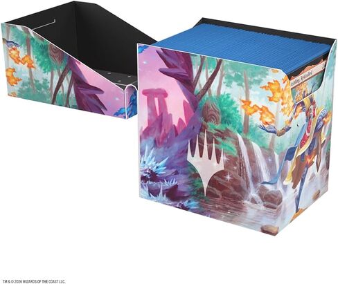 Gamegenic Magic: The Gathering Lorwyn Eclipsed SOFT DYNACRATE 100+ XL - Ashling، Rekindled/Ashling، تصميم Rimebound، مقسم Sizemorph مرن لأكثر من 80-100 بطاقة مزدوجة الأكمام، آلية القفل الذاتي in Kuwait