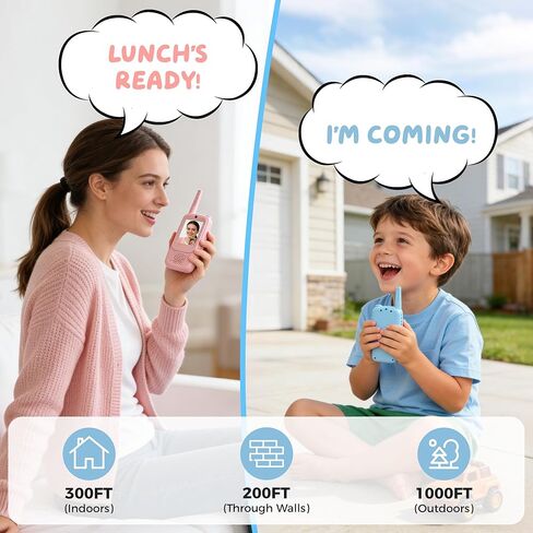 Video Walkie Talkies for Kids, 2 Pack Rechargeable Walkie Talkies with Screen, Long Range 2 Way Radio with 4 Voice Effects, Christmas Birthday Gifts for Age 3-12 Boys Girls Indoor/Outdoor/Camping in Saudi Arabia