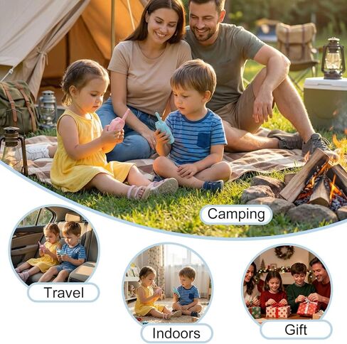 أجهزة اتصال فيديو لاسلكية للأطفال، عبوتان من ألعاب الأطفال الصغار القابلة لإعادة الشحن مع كاميرا عالية الدقة، ألعاب داخلية وخارجية للألعاب العائلية، والخارج، والتخييم، والمشي لمسافات طويلة للأولاد والبنات من سن 3 إلى 12 عامًا (أزرق/وردي) in Kuwait