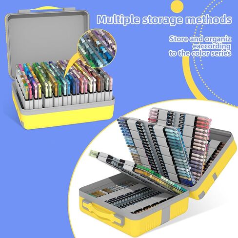 360 Colors Acrylic Paint Markers, Soft Brush Tip Pens, Water-Based No-Bleed Premium Acrylic Paint Pens for DIY Art & Crafts - Fabric, Wood, Metal, Rock, Glass (Suitcase Style) in Saudi Arabia
