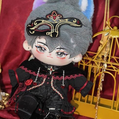 niannyyhouse 20cm Doll Clothes Mask Coat Pants Cape Shoes Black Opera Outfit 8in Plush Toys Dress Up in Saudi Arabia