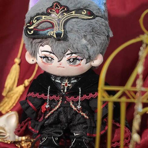 niannyyhouse 20cm Doll Clothes Mask Coat Pants Cape Shoes Black Opera Outfit 8in Plush Toys Dress Up in Saudi Arabia