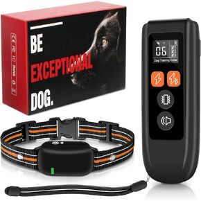 Dog Training Collar with Remote - Shock Collar for Dogs with 3300FT Range, Trains 3 Dogs, 180-Day Battery, IPX7 Waterproof, Beep/Vibration/Static Shock for Small Medium Large Dogs (Black) in Kuwait
