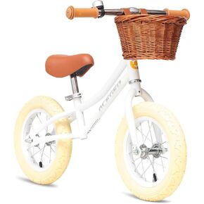 ACEGER 12" Kids Balance Bike with Basket, No Pedal Toddler Bicycle for Early Learning Leg Strength and Steady Balancing, Durable Frame&Tool-Free Adjustable Seat, Gift Bike for 2-5 Kids in Kuwait