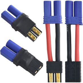 2 Pairs RC LiPo Battery Connector Adapter Compatible with TRX/Traxxas Lipo Battery, EC5 Male Female RC Battery Charger Adapter Connector in Kuwait