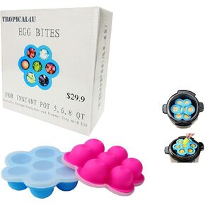 Mini Silicone Pressure Cooker Egg Bites Molds for Instant Pot 2 Pack BPA Free Mini, Freezer Tray with Lid,Reusable Storage Container and Baby Food container With Box in Saudi Arabia