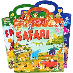 JOYIN 3 Sets Dress-Up Reusable Sticker Book for Toddlers, 3D Sticker Book for Kids 3 4 5, Travel Essentials, Airplane Activity Toys, Crafts Gifts, Birthday Gifts - Fashion, Mermaid, Princess in Kuwait