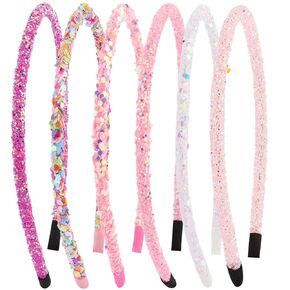 6 قطع من عصابات الرأس الرقيقة اللامعة للنساء والفتيات والأطفال الصغار عصابات رأس وردية رفيعة لامعة وإكسسوارات شعر وردية لهدايا عيد الحب وأعياد الميلاد in Kuwait