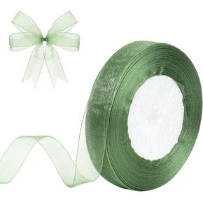 5/8 Inch x 50 Yards Sheer Organza Ribbon Chiffon Ribbon for Gift Wedding Flower Bouquet Wrapping Decorations Crafts (White) in Saudi Arabia