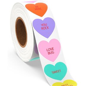 Heart Stickers, Valentines Stickers, Conversation Hearts Sticker for Kids, 500pcs 1" Self-Adhesive Love Crafts Labels for Valentine's Candy Wedding Classroom Cards Boxes Envelope Seals Decorations in Kuwait