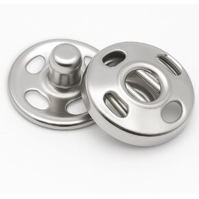 Metal Snap Buttons Silver 0.75 inch Studs for Sewing 19 mm Snap Fastener Buttons Press Button for Sewing Clothing Sew on Snap Buttons Pack of 10 in Saudi Arabia