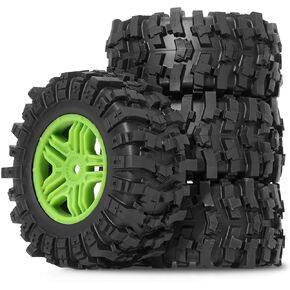 عجلات وإطارات STMU 1/10 12 مم سداسية RC (4 قطع) OD 4.45 بوصة لسيارة الطرق الوعرة 1/10 RC Traxxas TRX4 Slash Arrma Losi Tenacity Vkar 10sc Hpi RC Buggy Car (أخضر) in Kuwait