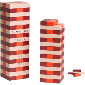 Printworks Play – Tumbling Tower, Stylish Wooden Block Stacking Game for Adults in Decorative Display-Ready Design in Kuwait