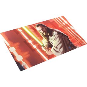 Star Wars Unlimited Qui-Gon Jinn Game MAT - Officially Licensed, Full-Color Printed, Playmat, Slip-Resistant 24" by 14" Rubber Mat, Compatible with TCGs & LCGs, Made by Gamegenic in Saudi Arabia