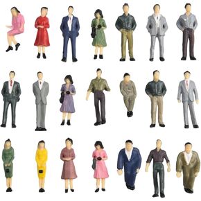 Model People Figures 1:50 Scale for Train Scenery, 50 Pcs Mixed Color Poses, Plastic Miniature Passengers for Model Railroad Layouts, Realistic Detail in Kuwait