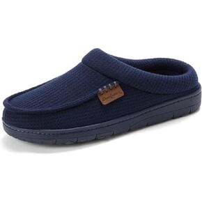 Dearfoams Men's Brendan Microfiber Suede Clog Slipper, Black (Perforated), Large Wide in Kuwait