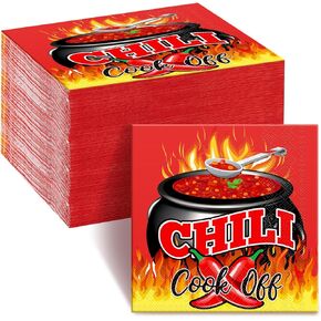 100 Pcs Chili Cook off Paper Napkins Disposable Chili Cook off Decorations Cinco De Mayo Napkin for Mexican Party Dinner Supplies, 6.5 Inch (Green) in Saudi Arabia