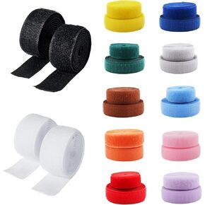 24 Yards Hook and Loop Sew on Tapes, 12 Colors Nylon Fabric Fastening Tape Set with Non-Adhesive, Nylon Interlocking Tapes for DIY Sewing Crafts Clothes Shoes Bag Home Office Workshop Supplies in Saudi Arabia