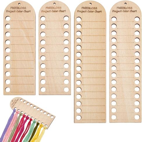 freebloss 4pcs مشروع مخطط الألوان قابل للمسح وإعادة الاستخدام الخشب درجة الحرارة بطانية مخطط الألوان الصوف الظل المنظم بطاقة بطانية مخطط لموضوع الكروشيه الحياكة الملحقات، 10/20/15/30 ثقوب in Kuwait