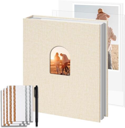 8.5X11 Inch 3 Ring DIY Scrapbook Photo Album, Linen Cover Scrapbooks Photobook with 20 Sheets Plastic Sleeves 40 Pages Blank White Inner Pages for Wedding Birthday Baby Travel Pink in Saudi Arabia