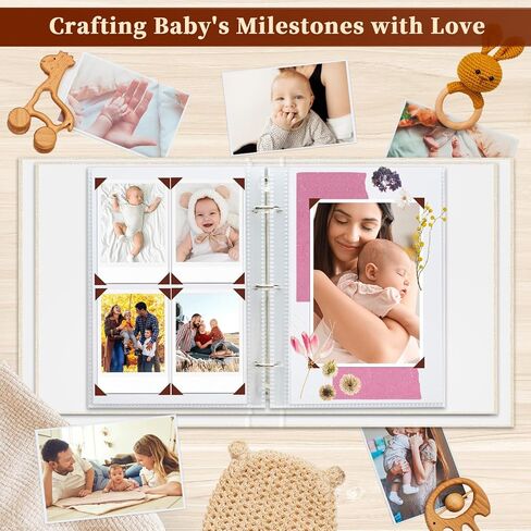 8.5X11 Inch 3 Ring DIY Scrapbook Photo Album, Linen Cover Scrapbooks Photobook with 20 Sheets Plastic Sleeves 40 Pages Blank White Inner Pages for Wedding Birthday Baby Travel Pink in Saudi Arabia