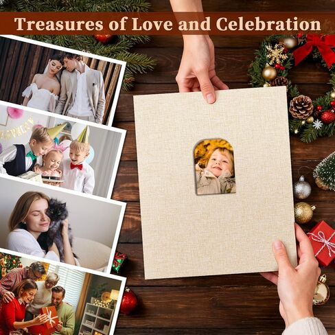 8.5X11 Inch 3 Ring DIY Scrapbook Photo Album, Linen Cover Scrapbooks Photobook with 20 Sheets Plastic Sleeves 40 Pages Blank White Inner Pages for Wedding Birthday Baby Travel Pink in Saudi Arabia