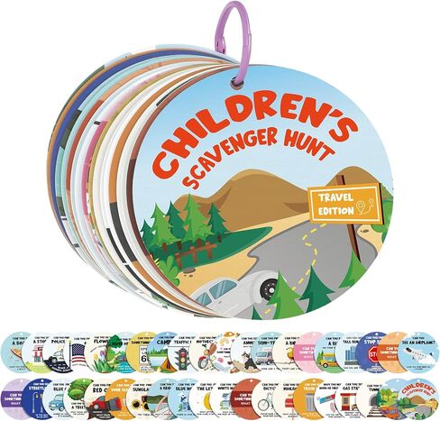 Colarr Children's Toddler Scavenger Hunt Cards Car Activities for Kids Road Trip Toys Car Ride Activities Educational Travel Games for Toddlers in Saudi Arabia