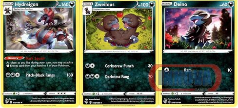 Hydreigon 110/189 - Darkness Ablaze - Pokemon Evolution Card Set - Sword & Shield - Rare 3 Card Lot in Saudi Arabia